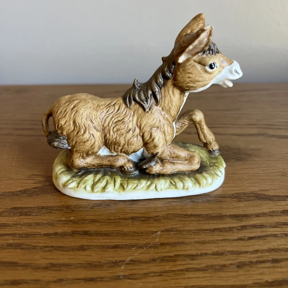 Vintage Creative Arts Flowers Nativity Porcelain Donkey Replacement 2404